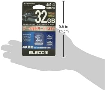 Карта памет Elecom MF-FS032GU13V3R SDHC, Услугата за възстановяване на данни, Поддържа класа на скоростта на видео, UHS-I, U3, 80 Mbit/s, 32 GB