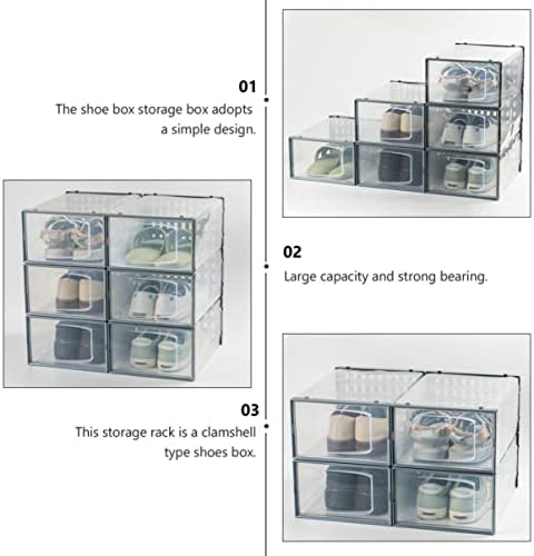 Alipis 4шт Прозрачна обувки прозрачна, а обувките скоростна штабелируемые купищата опаковки за обувки, Кутии за съхранение на Подвижни