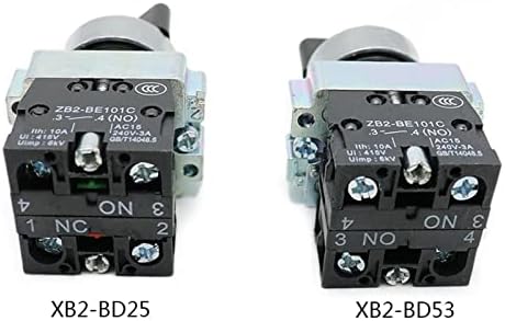 ZTHOME 1 бр. XB2-BD25 1NO/1NC 2NO 2/3-позиционен незабавен самоустанавливающийся завъртане на ключа с фиксиране (Цвят: XB2-BD21)