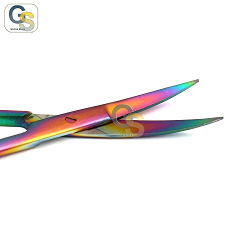 Многоцветни ножици Rainbow SUPERCUT IRIS Micro 4,5 Извити с ЕДИН Зазубренным Острие от Неръждаема Стомана, от онлайн МАГАЗИН G. S
