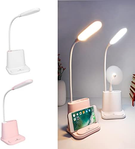 LIUZH USB Акумулаторна Настолна Лампа С чувствителни на допир Регулируема яркост, Молив За четене, Нощно Шкафче за кабинет, Спалня, Хол, led нощна светлина (Цвят: черен-Jojo