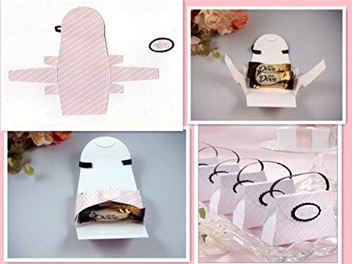 Shirenhua 100 бр./лот, Чанта в розова клетка, Кутия за сватбени подаръци, Кутии за бижута и сватбен подарък в насипно състояние, във вид опаковане на бонбони (Цвят: бял)