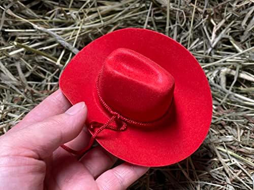 12 бр. мини-ковбойская шапка в стил Уестърн, украса за сватба, 4 Червена