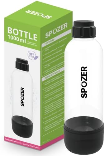 Бутилки за напитки Spozer Extra За производителите на газирана вода, Бутилки за напитки с обем 1 литър, не съдържат BPA, Една банка