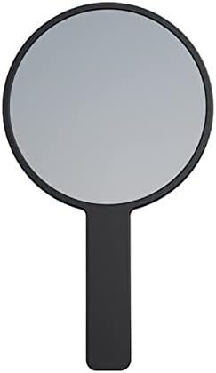 AKKIS Светлината Огледало за Грим, Ръчно Тоалетен огледало HD, Малко Кръгло огледало, Ръчно огледало с дръжка, Компактен Огледало на Жената Тоалетен огледало, Четири цвят по избор (Черен цвят)