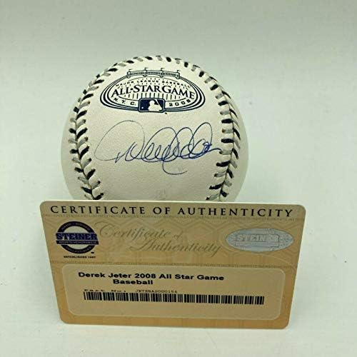 Дерек Джитър подписа Бейзболен договор за мач на звездите 2008 г. на стадион Стейнер COA Янките - Бейзболни топки с автографи