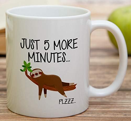 Забавна чаша за Retreez - Още 5 минути Керамични чаши за Кафе Sleepy Sloth обем 11 грама - Забавни, Саркастичные, Мотивиращи, Вдъхновяващи, подаръци за рожден ден, за приятели, колеги, сестри, братя, баща, майка