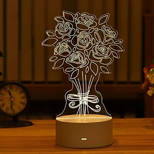 3 # Ч. Подарък За Свети Валентин 3D Творчески Лампа Led Дисплей USB Лампа, Акрилни лека нощ Led Лампа