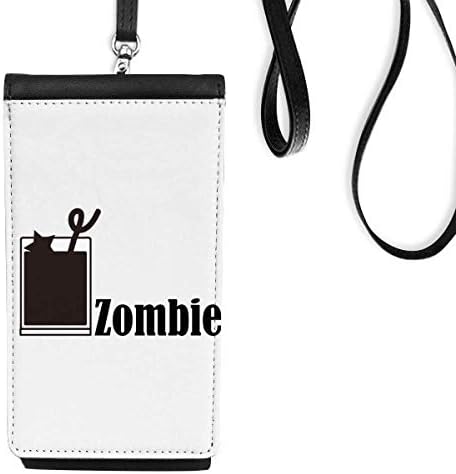 Зомбита с Думата Zombie Телефон в Чантата си Портфейл Окачен Мобилен Калъф Черен Джоба