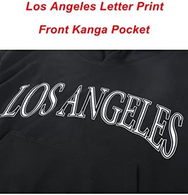 Обемни букви, графичен Flygo женски печат drawstring Vintage спад блузи с дълъг ръкав пуловер hoody