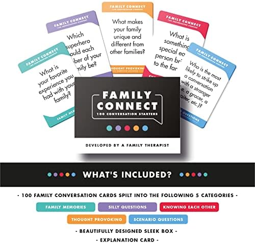 100 Картички за семейни разговори - Разработени лицензиран терапевт - Забавни семейни игри за деца и възрастни - Запознайте се по-добре един с друг и да укрепите връзката по време на семейни игри вечери или пътни пътувания