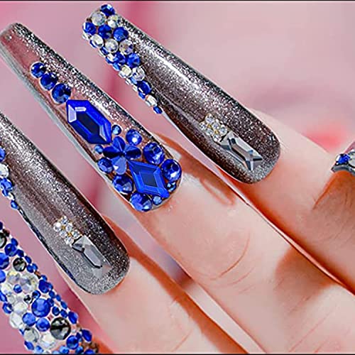 WOKOTO 2 Скоростната Сини Кристали за акрилни нокти Сини Кристали За нокти Скъпоценни Камъни За нокти И Кристали, Кристали за нокти Скъпоценни камъни За акрилни нокти