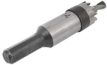 X-DREE Пряко тренировка с диаметър 14 мм, За рязане на метал на желязо, бормашина за пробиване на отвори с диаметър 5 мм, инструмент за пробиване на дупки HSS (Herramienta de sierra de perforación HSS c метал с диаметър
