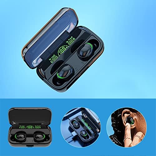 Слушалки Byikun Bluetooth, Безжични Слушалки, Слот Bluetooth слушалки 5.1 с микрофон, Втулки и ушите с управлението на пръсти, Водоустойчив калъф за зареждане на IPX5, Слушалките с шумопотискане