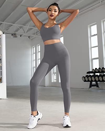 Дамски гамаши YETOWA с висока талия - Мека Утягивающие Панталони за Йога с контрол на корема за тренировка и Бягане