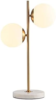 Настолна Лампа IRDFWH Метал Настолна Лампа с 2 бр Бяло Матирано Стъкло географски глобус Златен Настолна Лампа Нощна Лампа