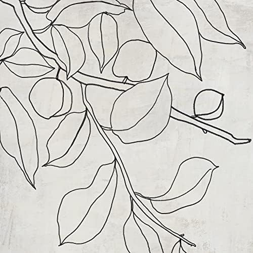 ArtbyHannah Стенни рисунки в рамка с размер 11x14 с черно-бели щампи ботанически растения, Черна рамка, Готова да бъде обесен, Допълнителни комплекти за рисуване безплатно, 2 опаковки