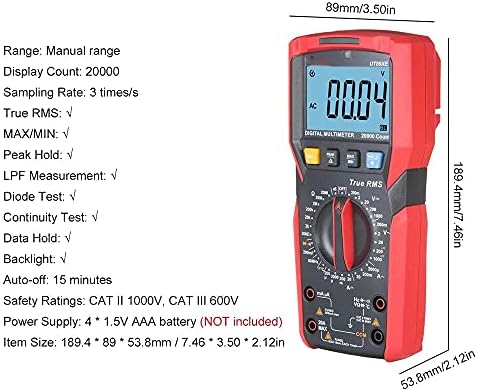 XWWDP 2,8-инчов LCD Дигитален Мултицет 20000 Точки True RMS Преносим точност ръководят Универсален Тестер Волтметър Амперметър Измерване на Напрежение