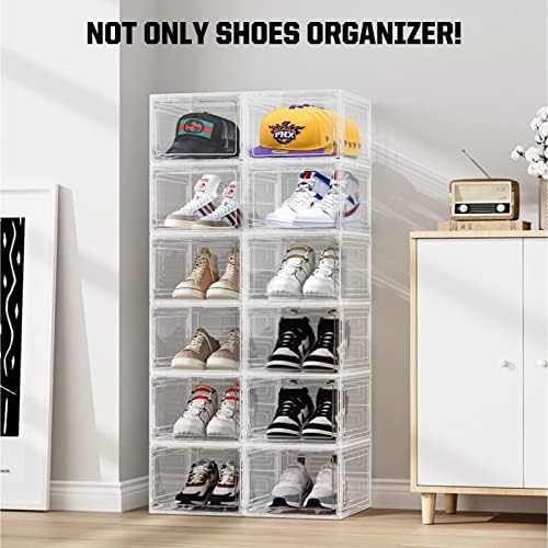 Съхранение на Маратонки DEPILA, 6 Опаковки от Прозрачна пластмаса с възможност за стифиране, Органайзер за обувки в гардероба, Кутия за демонстрация на обувки, Органайзер За Съхранение на Кутии за обувки, Экономящие