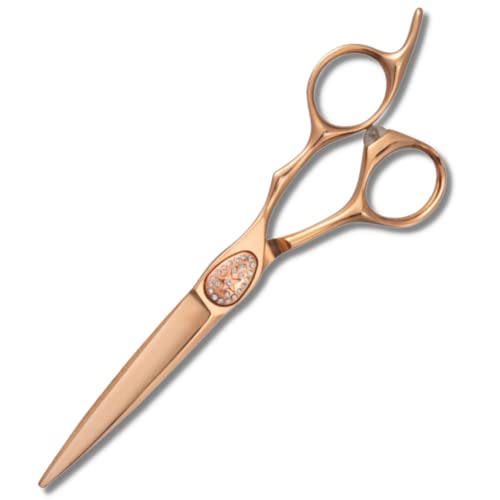 Ножици за Саки Ikigai от розово злато Фризьорски Ножици за подстригване на косата - 6 Инчов Ножици за коса - За студенти и за професионална употреба - Супер остри и здрави - Титановая покритие от розово злато