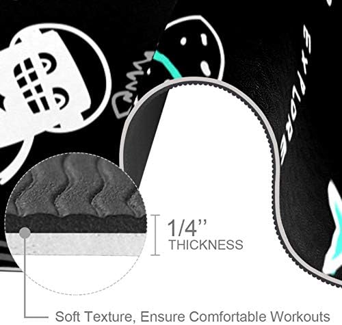 Дебел нескользящий килимче за йога Unicey за физически упражнения и Фитнес, 1/4 с изображение на Космическия Чудовището от ръце за практикуване на Йога, Пилатес и фитнес на пода (61x183 см)