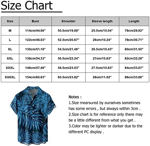 Мъжки Хавайска Риза, Модни Летни Тропически Плажни Ризи с Копчета и Къс Ръкав, Блуза, Удобна Вечерна Туника, Върхове