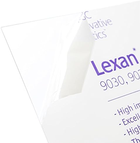 Пластмаса 2000 Лист Lexan - Поликарбонат с Дебелина 0,030 - 1/32, Прозрачен, с Номинална размер 12 x 12