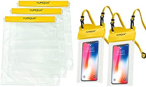 YUMQUA 3 Опаковки Големи Непромокаеми Торби Комплект с 2 и с малко пари Големи Непромокаеми Калъфи за Телефони