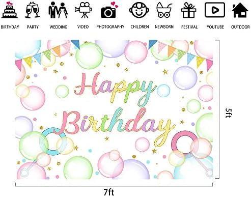 Lofaris Цветен Балон, Рожден Ден Момичета Дъгата Цветна Честит 1-ви на Фона на Върха на Поп Балон Украса За Парти по случай рождения Ден на Подпори За фото студио 7x5ft
