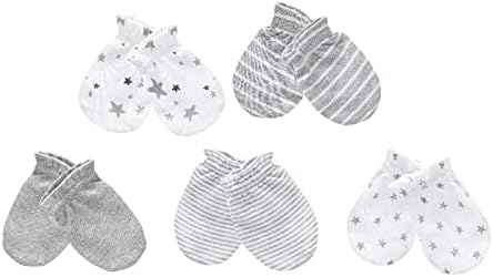 Комплект Детски шапки за еднократна употреба и Варежек MAMIMAKA За Новородено, Шапки за Малки Момчета и Момичета 0-6 Месеца, Памук