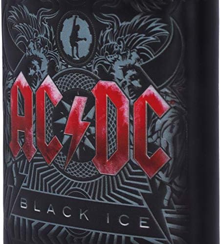 Възмездието Вече е официално лицензиран колба с релефни AC / DC Black Ice Album, неръждаема стомана, 7 грама