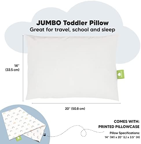 Възглавница за деца KeaBabies с калъфка, в размер на 14X20 см и възглавница за деца с калъфка - Меки Възглавници за сън от органичен памук, за деца - 13x18 My Little Dreamy Pillow - Възглавница, която може да се пере