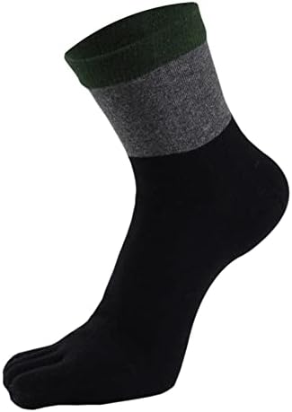 LHLLHL Модни Компресия чорапи с пръсти, Чесаные Памучни Чорапи с пет пръста, Спортни Мъжки чорапи в по-Голяма лента за Момчета за Мъже (Цвят: черен размер: 1 бр.)
