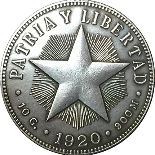 1920 Кубинската Медни сребърно покритие Айде са подбрани Монета 1920 година Подарък Монета Лъки Challenge