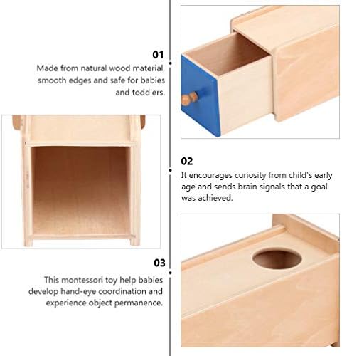 NUOBESTY 1 Комплект Кутия за Съхранение на вещи Монтесори с Чекмедже и Шариковым Кутия Кутия за Съхранение на Топки Играчка За Деца