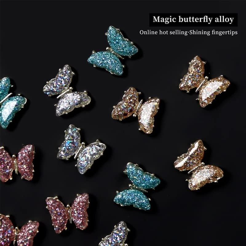 Японската Пеперуда Стерео Аврора Цветни Блестящи Висулки за Нокти Дизайн Нокти за Жени, Момичета Домашен Салон САМ Маникюр - (Цвят: Тип 2)
