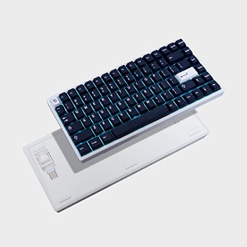 Механична клавиатура Hunfuthr YQ84 с възможност за гореща замяна Bluetooth 5,0/2,4 G /Type-C Жичен 75% От Детска Механична клавиатура с клавиши Doubleshot Navy за Win / Mac (линеен превключвател сив цвят)