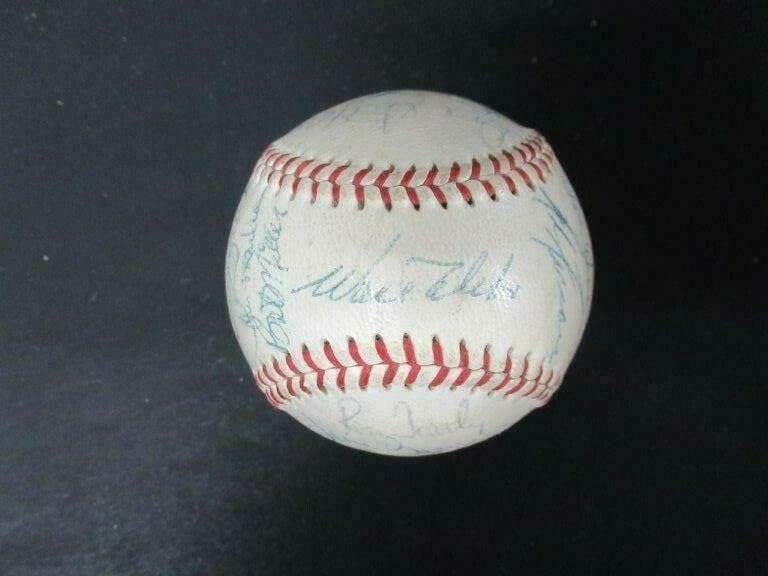 (24) с Екипа на Лос Анджелис Доджърс 1966 година на издаване-на Бейзболен автограф на PSA/DNA AG53950 - Бейзболни топки с автографи