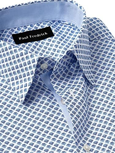 Мъжка риза Класически намаляване На Негладкого памук с Бриллиантовым принтом от Paul Fredrick с Бриллиантовым принтом