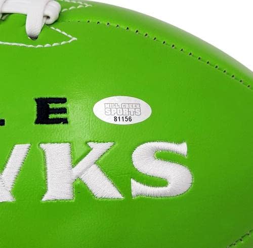 Uchenna Nwosu С Автограф Seattle Seahawks Green Logo Football MCS Holo Stock #211035 - Футболни топки С автографи