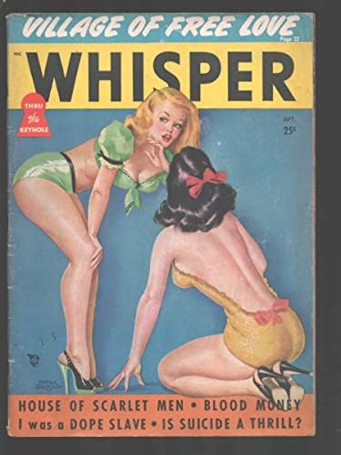 Whisper 9/1949-класически корица за пин-apa Питър Дрибена-Експлоатация-скандал-чийзкейк-Свободната любов наркотици-VG +