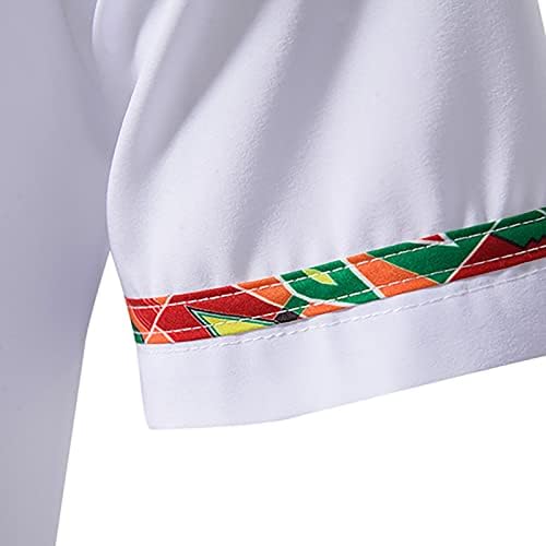 WENKOMG1 Тениски с Къс Ръкав за Мъже, Пролетно-Летни Ризи, широки Ризи С Африканските Принтом, Ежедневни Градинска Hoody L0324