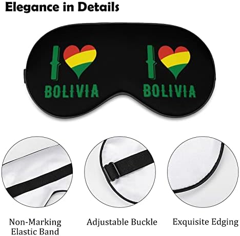 I Love Боливия Маска за очи за Сън Затемненная Нощна Превръзка на Очите и с Регулируема Каишка за Мъже И Жени За Пътуване, Сън за Йога