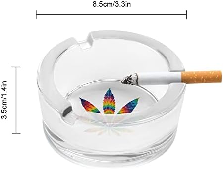 Стъклен Пепелник за цигари Вратовръзка Боядисват Плевели Кръгли Пепелници за Домашния офис и Ресторанти