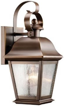 Външен стенен монтаж лампа Kichler Mount Vernon 12.5 1 Light с Прозрачни стъкла Olde Bronze®