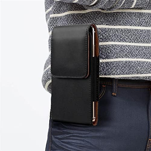 N/A Универсален Кожен калъф за Мъже Поясная чанта с клипс за колан за мобилни телефони 3,5-6,3Чанта-кобур (Цвят: черен размер: (XL) 5,7-6,3 инча)
