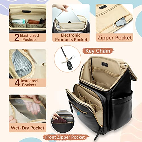 Чанта за Памперси Omanmoli Раница и Чанта За Бебешки Пелени Кожена Чанта За памперси