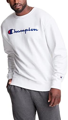 Мъжки hoody Champion's Powerblend Fleece Crew Sweatshirt за мъже с яка-часова, на който пише Сценарий (обл. или Big & Tall)
