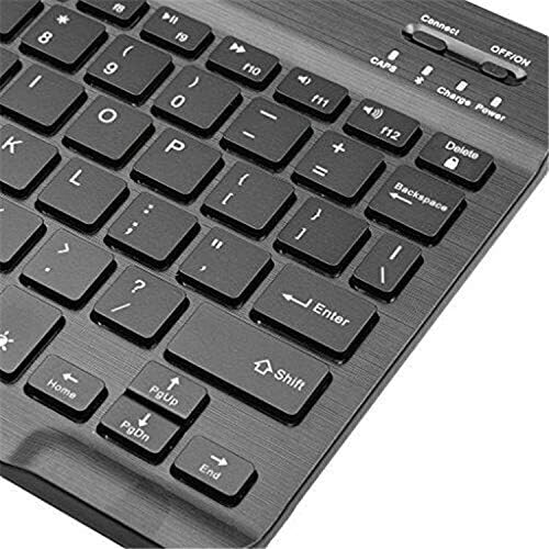 Клавиатура BoxWave е Съвместима с Energizer Ultimate U710S (клавиатура от BoxWave) - Клавиатура SlimKeys Bluetooth - с подсветка, преносима клавиатура с удобен подсветка на задния панел - Черно jet black