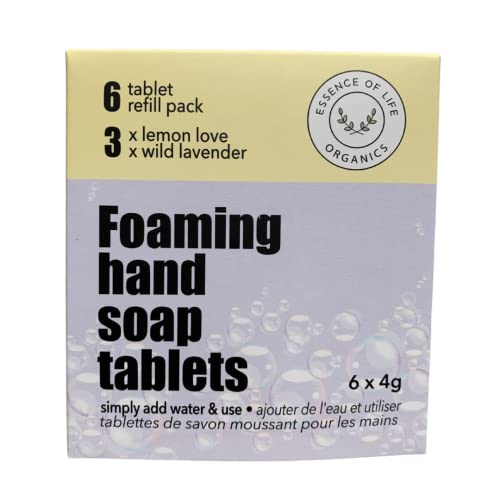 Хапчета за пенящегося сапун за ръце - 6 таблетки за зареждане с гориво, Essence of Life (получава 6 таблетки за пенящегося сапун за ръце 250 мл - за употреба, за многократна упо